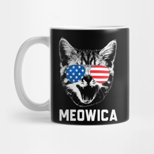 Meowica Cat American Flag 4th Of July Mug